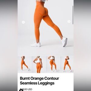 NVGTN Burnt Orange Contour Seamless Leggings